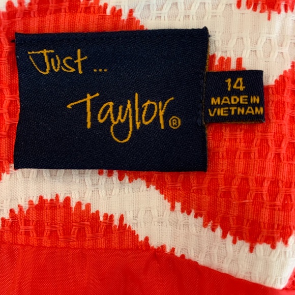 Just Taylor Dress Chevron Print Size 14 - Picture 7 of 8